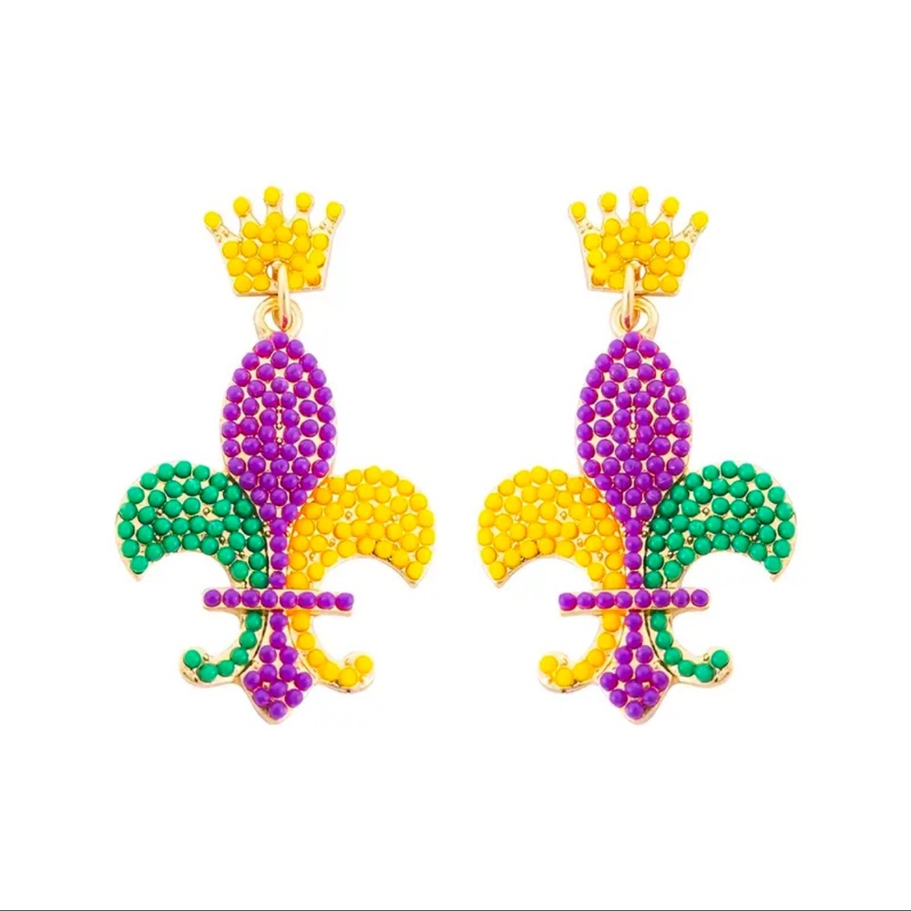 Colorful Fleur-de-Lis Earrings